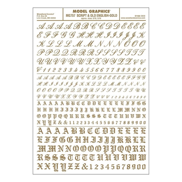 Woodland Scenics Script and Old English - Gold WOO757 - main